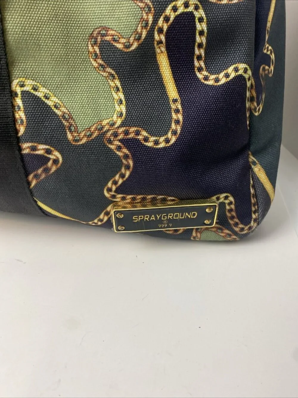 Sprayground Duffle Bag Gold Chain Camo Travel Gym Bag